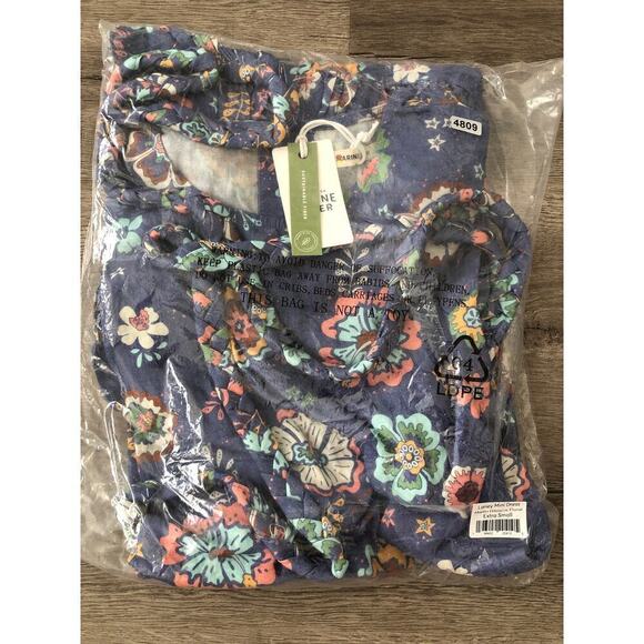 Marine Layer Laney Dress Ruffle Sleeve Tiered Mini Marlin Hibiscus Floral NWT S - Picture 4 of 7